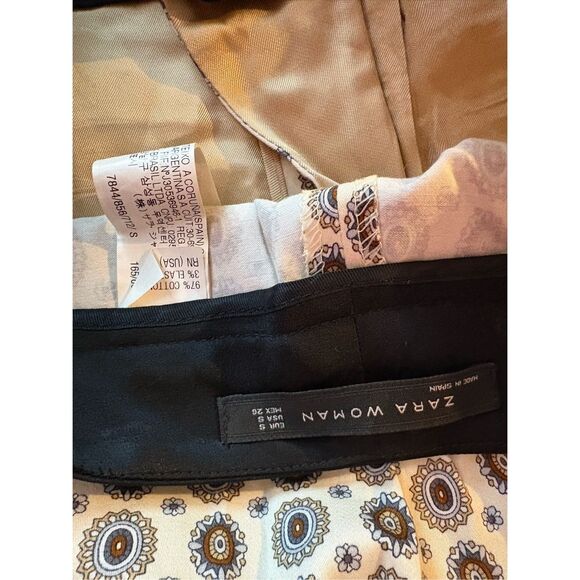 Zara Women's Medallion Print Casual Pants Multi-Color size S - Picture 7 of 7